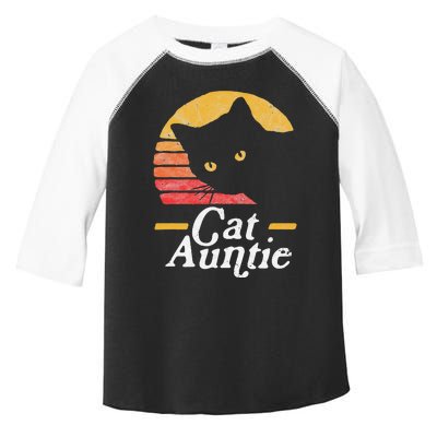 Cat Aunt Vintage Eighties Style Sun Cat Retro Distressed Toddler Fine Jersey T-Shirt