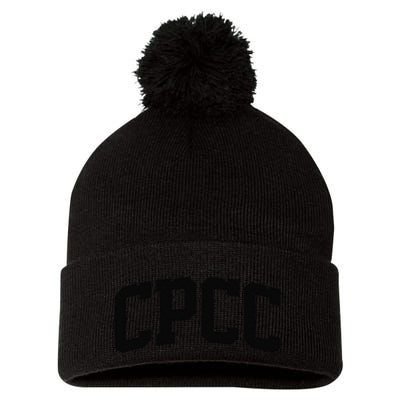 Cpcc Arch Vintage Retro College Athletic Sports Pom Pom 12in Knit Beanie