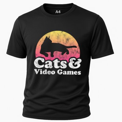 Cats And Video Games Cat And Video Game Gift Performance Shirt