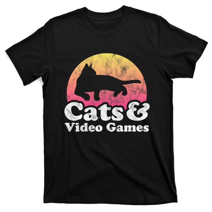 Cats And Video Games Cat And Video Game Gift T-Shirt