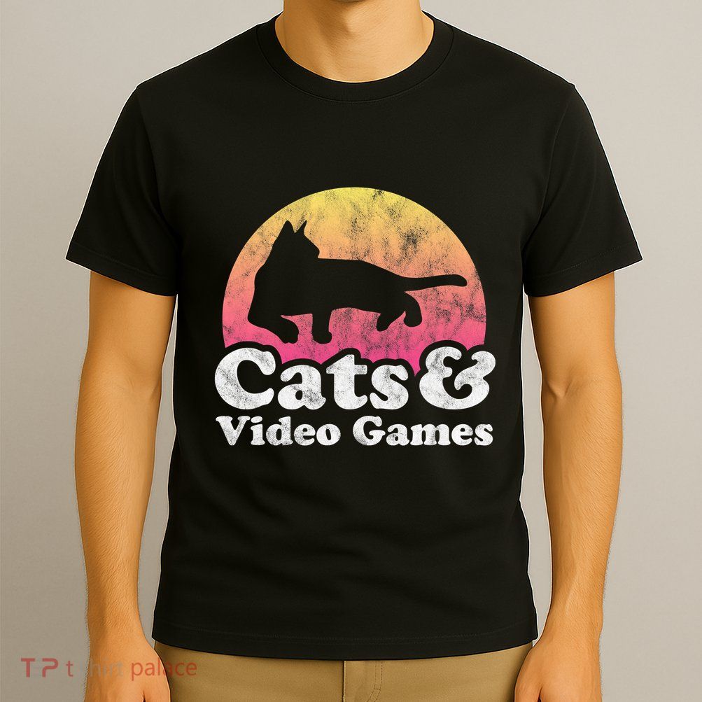 Cats And Video Games Cat And Video Game Gift T-Shirt