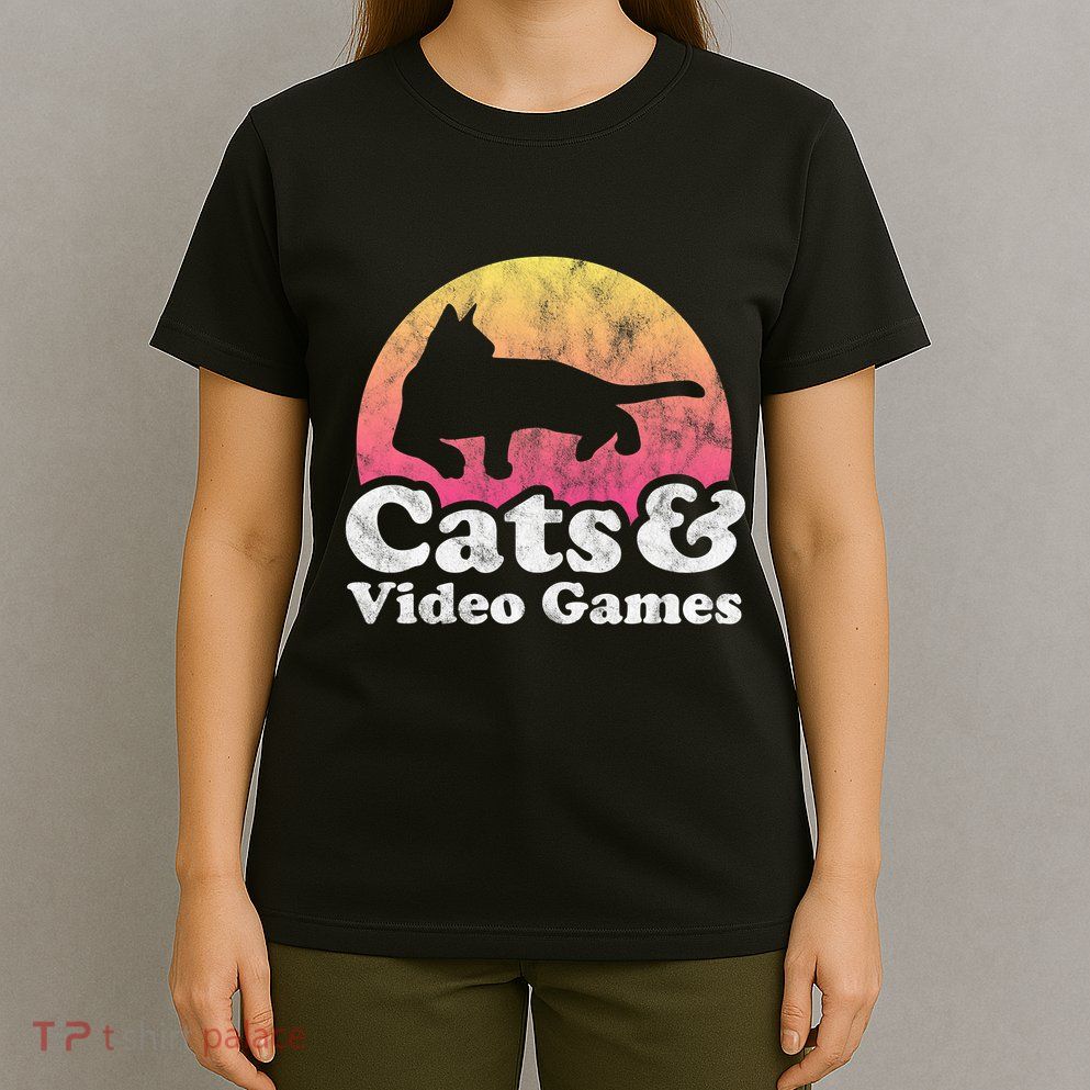 Cats And Video Games Cat And Video Game Gift T-Shirt