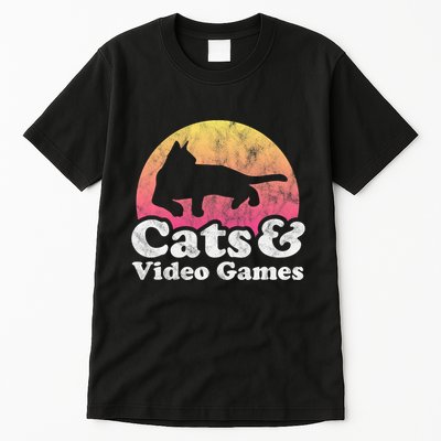 Cats And Video Games Cat And Video Game Gift Tall T-Shirt