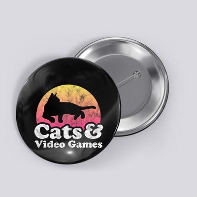 Cats And Video Games Cat And Video Game Gift Button