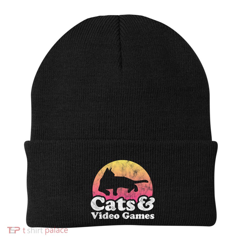 Cats And Video Games Cat And Video Game Gift Beanie