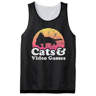 Cats And Video Games Cat And Video Game Gift Mesh Reversible Basketball Jersey Tank