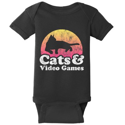 Cats And Video Games Cat And Video Game Gift Baby Bodysuit