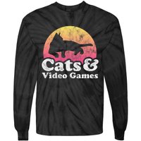 Cats And Video Games Cat And Video Game Gift Tie-Dye Long Sleeve Shirt