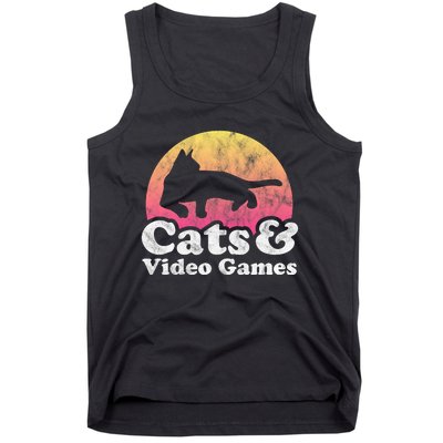 Cats And Video Games Cat And Video Game Gift Tank Top