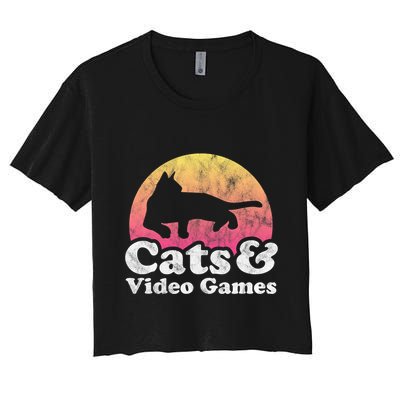 Cats And Video Games Cat And Video Game Gift Crop Top