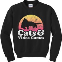 Cats And Video Games Cat And Video Game Gift Kids Sweatshirt