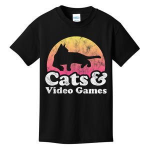 Cats And Video Games Cat And Video Game Gift Kids T-Shirt