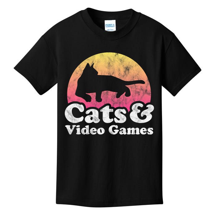 Cats And Video Games Cat And Video Game Gift Kids T-Shirt