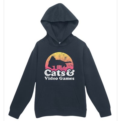 Cats And Video Games Cat And Video Game Gift Urban Pullover Hoodie