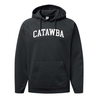 Catawba Arch Vintage Retro College Athletic Sports Performance Fleece Hoodie