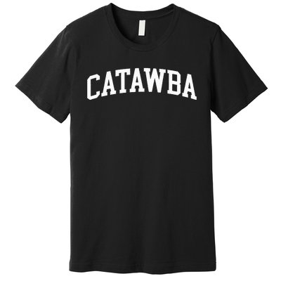 Catawba Arch Vintage Retro College Athletic Sports Premium T-Shirt