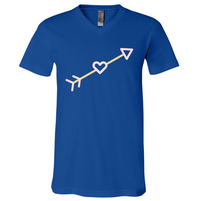 Cupid's Arrow Valentine's Day Be Mine Heart Arrow Gift V-Neck T-Shirt