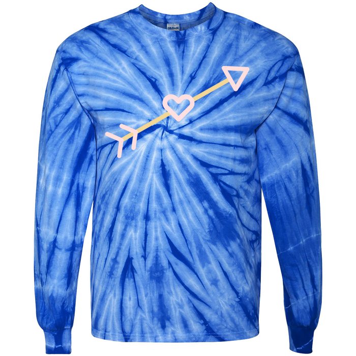 Cupid's Arrow Valentine's Day Be Mine Heart Arrow Gift Tie-Dye Long Sleeve Shirt