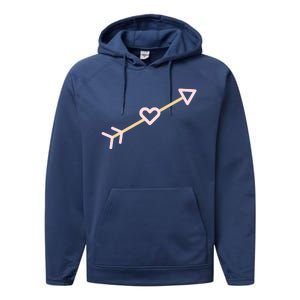 Cupid's Arrow Valentine's Day Be Mine Heart Arrow Gift Performance Fleece Hoodie