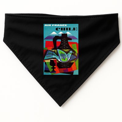 Chile Art Vintage Travel Poster Chilean Air France USA-Made Doggie Bandana