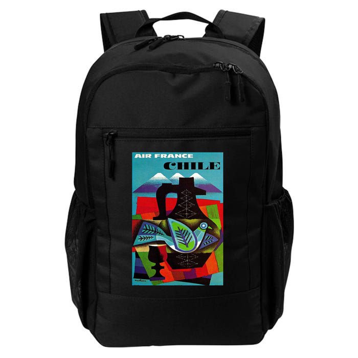 Chile Art Vintage Travel Poster Chilean Air France Backpack