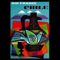 Chile Art Vintage Travel Poster Chilean Air France Backpack