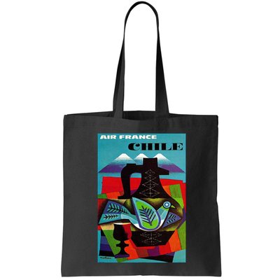 Chile Art Vintage Travel Poster Chilean Air France Bag