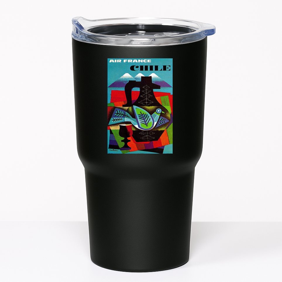 Chile Art Vintage Travel Poster Chilean Air France Tumbler