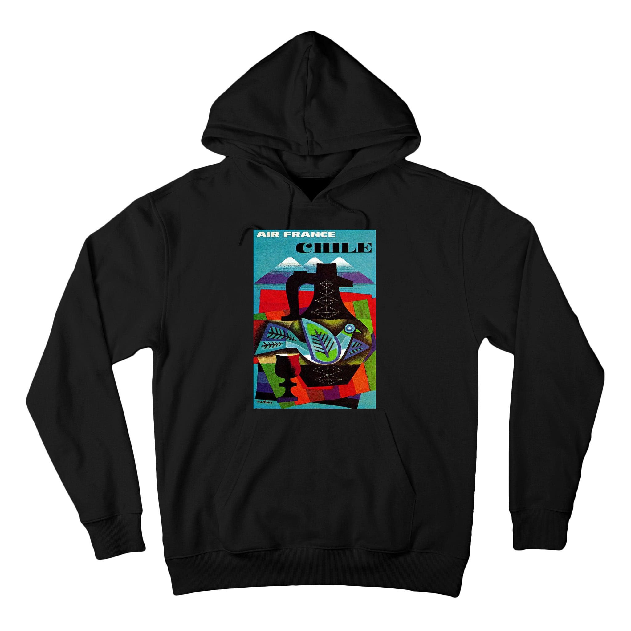 Chile Art Vintage Travel Poster Chilean Air France Tall Hoodie