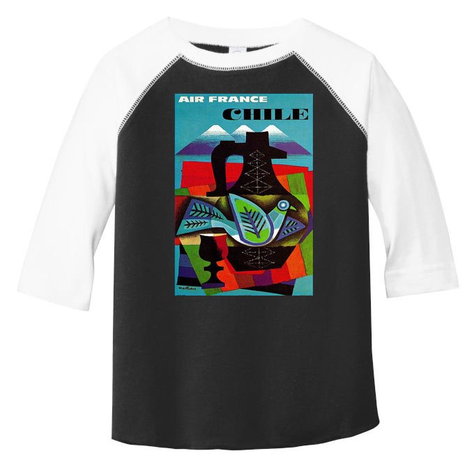 Chile Art Vintage Travel Poster Chilean Air France Toddler Fine Jersey T-Shirt