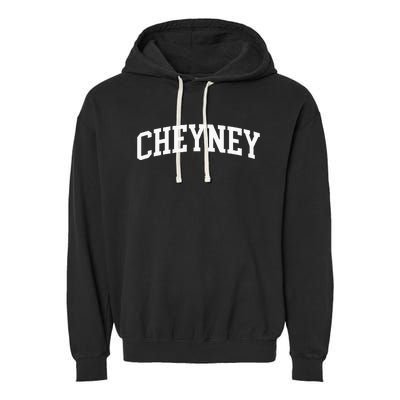 Cheyney Arch Vintage Retro College Athletic Sports Garment-Dyed Fleece Hoodie