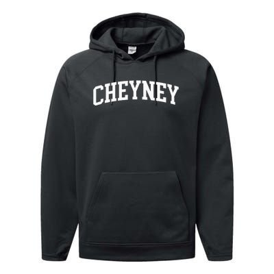 Cheyney Arch Vintage Retro College Athletic Sports Performance Fleece Hoodie