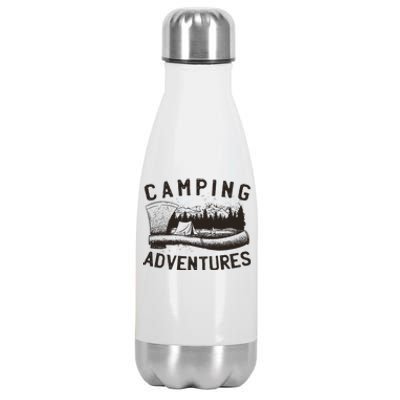 Camping Adventures Vintage Stainless Steel Insulated Water Bottle