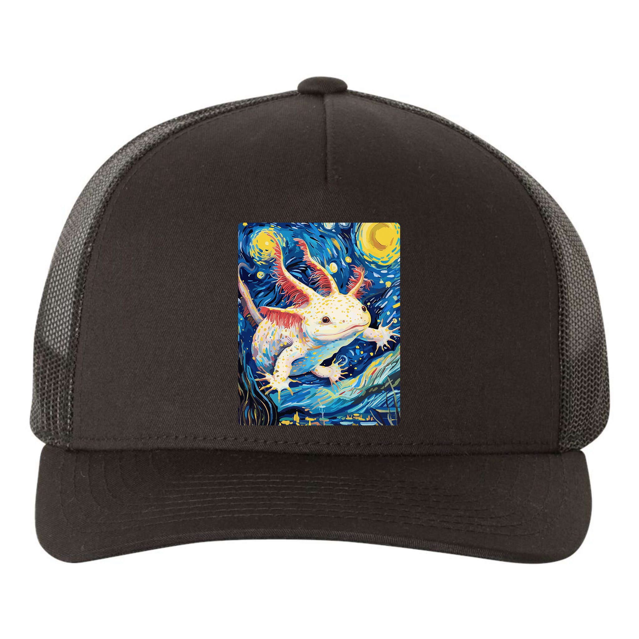Classic Axolotl Vintage Starry Night Axolotl Yupoong Adult 5-Panel Trucker Hat