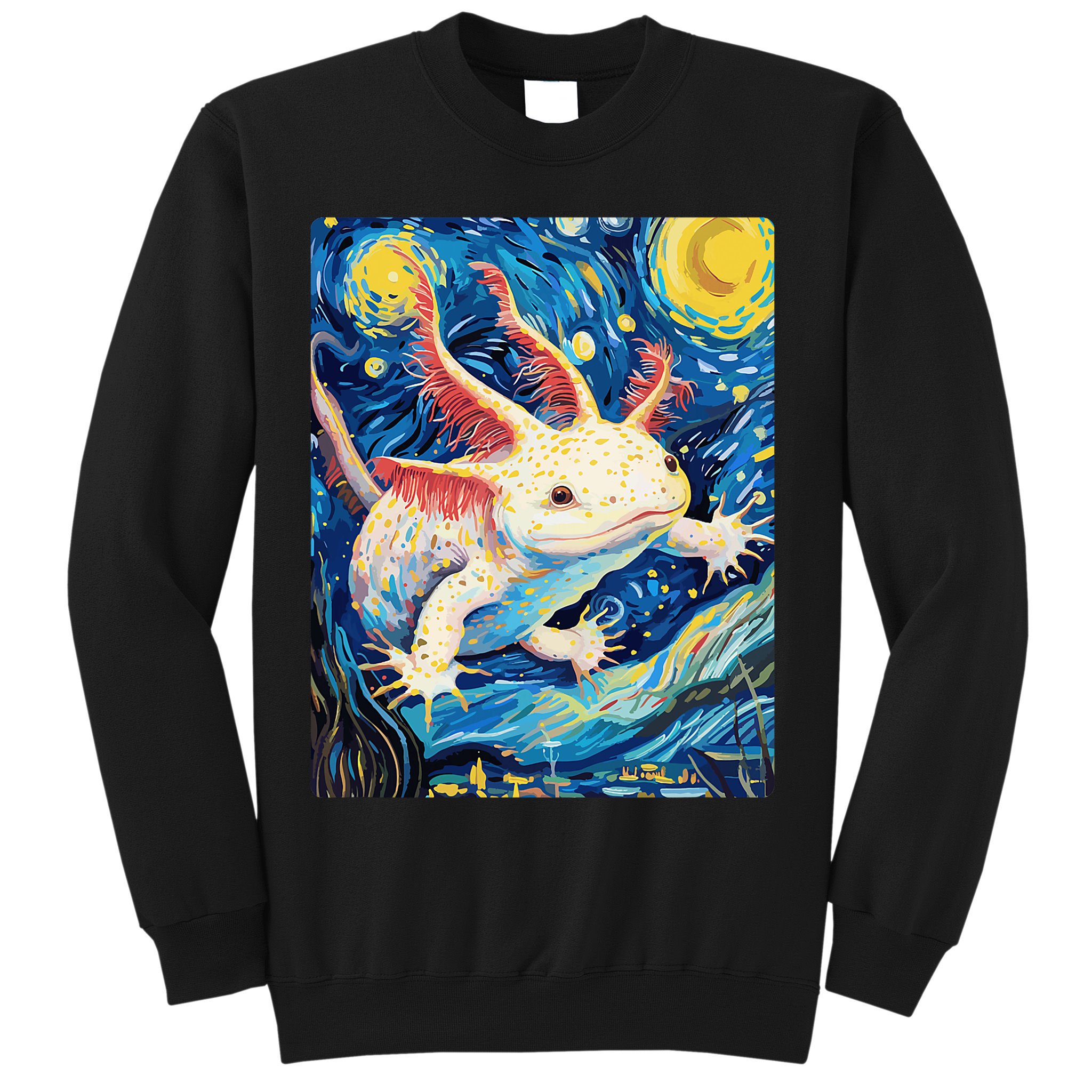 Classic Axolotl Vintage Starry Night Axolotl Sweatshirt