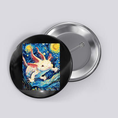Classic Axolotl Vintage Starry Night Axolotl Button