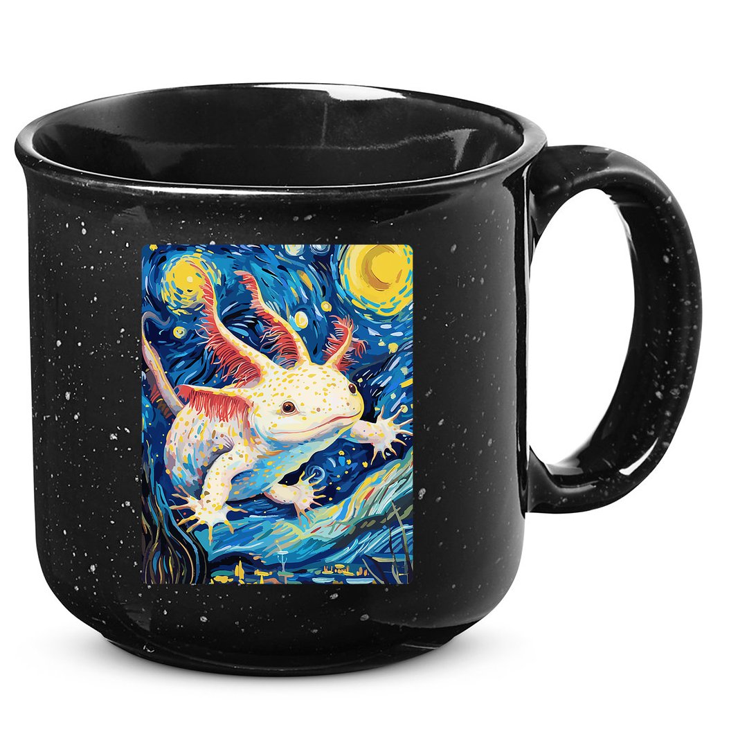 Classic Axolotl Vintage Starry Night Axolotl 15oz Campfire Ceramic Mug