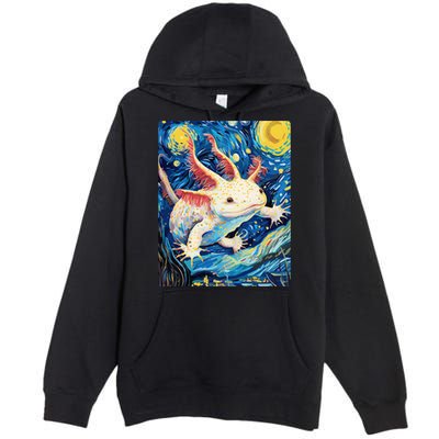 Classic Axolotl Vintage Starry Night Axolotl Premium Pullover Hoodie