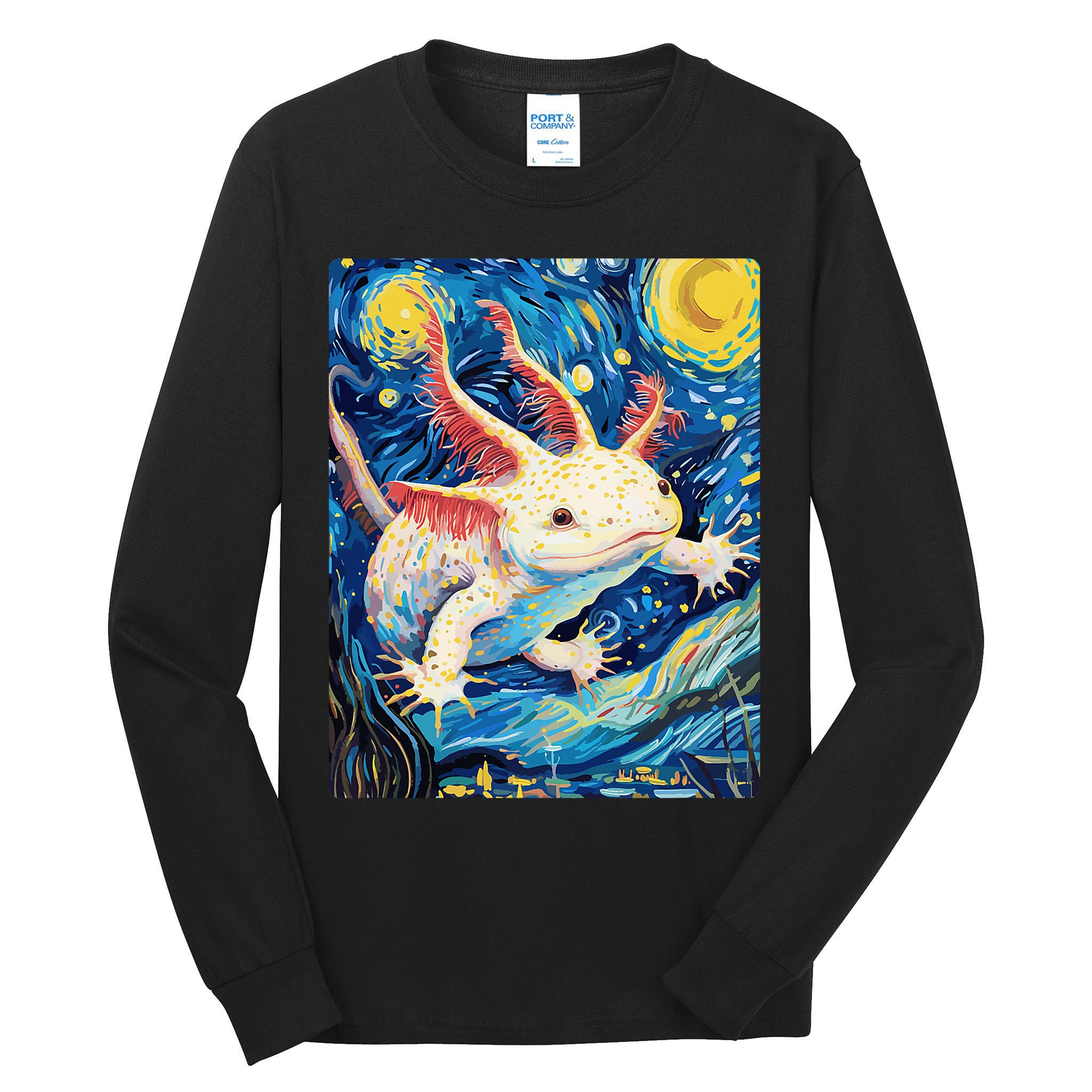 Classic Axolotl Vintage Starry Night Axolotl Tall Long Sleeve T-Shirt
