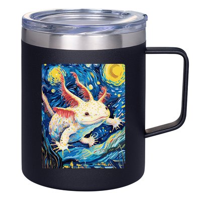 Classic Axolotl Vintage Starry Night Axolotl 12oz Stainless Steel Coffee Mug