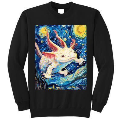Classic Axolotl Vintage Starry Night Axolotl Tall Sweatshirt