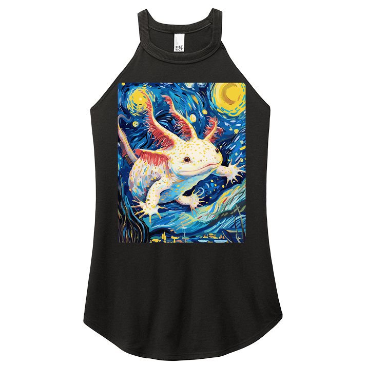 Classic Axolotl Vintage Starry Night Axolotl Women's Perfect Tri Rocker Tank