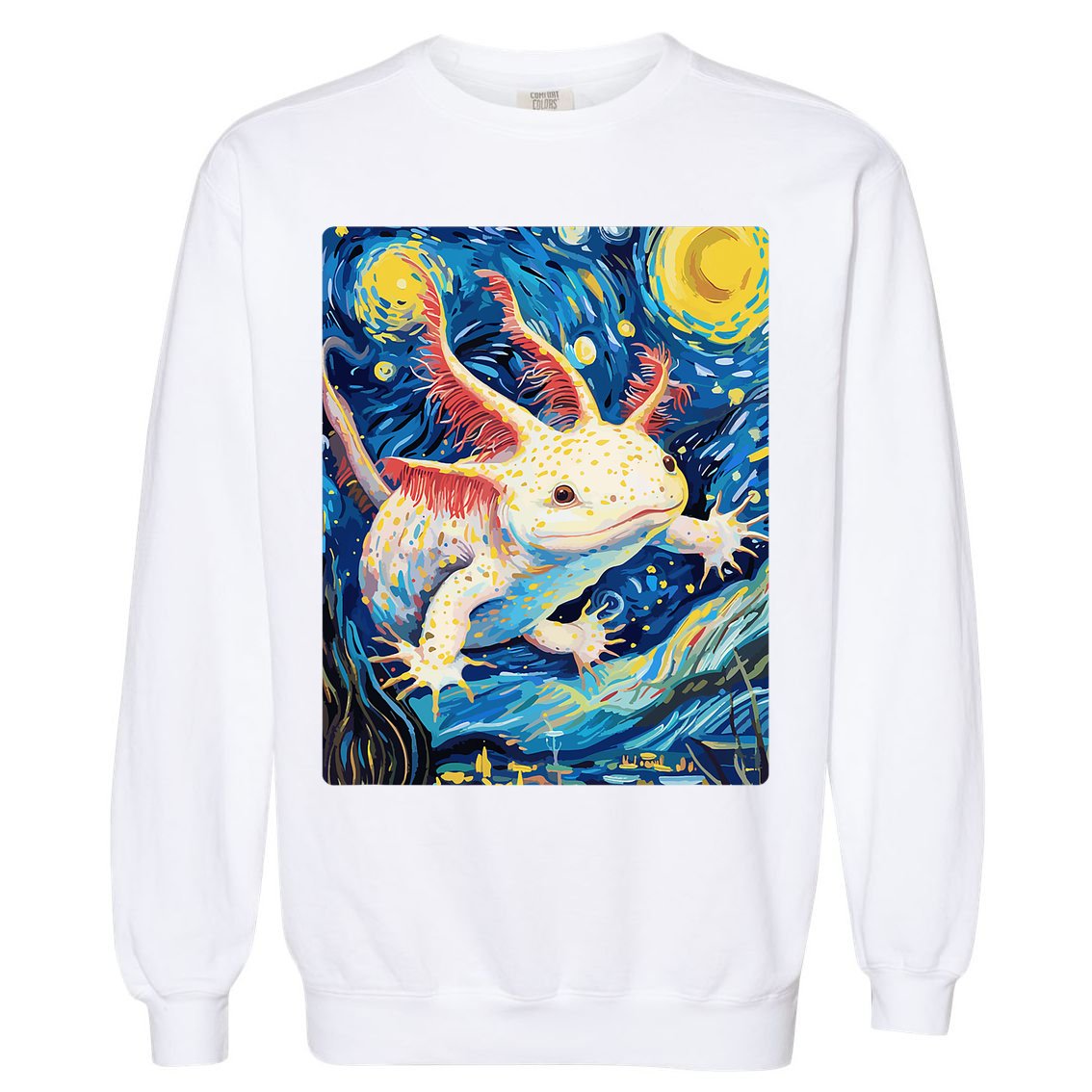 Classic Axolotl Vintage Starry Night Axolotl Garment-Dyed Sweatshirt