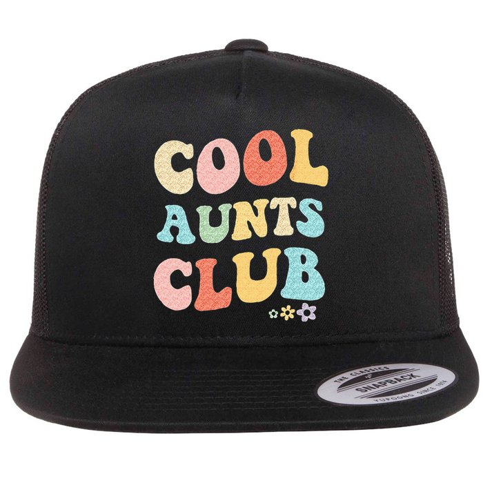 Cool Aunts Vintage Floral To Auntie From Niece Flat Bill Trucker Hat