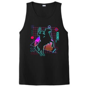 Cow Aesthetic Vaporwave 80s Style Horse Riding Lover Gift PosiCharge Competitor Tank