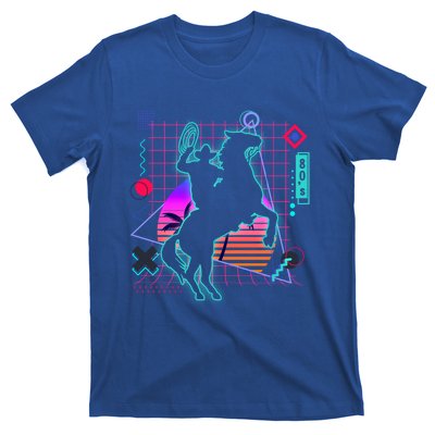 Cow Aesthetic Vaporwave 80s Style Horse Riding Lover Gift T-Shirt