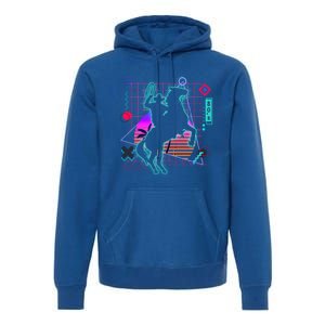 Cow Aesthetic Vaporwave 80s Style Horse Riding Lover Gift Premium Hoodie