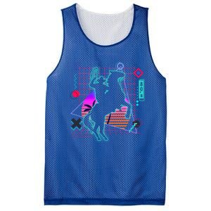 Cow Aesthetic Vaporwave 80s Style Horse Riding Lover Gift Mesh Reversible Basketball Jersey Tank