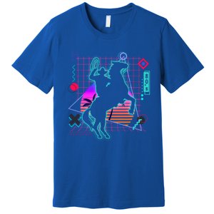 Cow Aesthetic Vaporwave 80s Style Horse Riding Lover Gift Premium T-Shirt