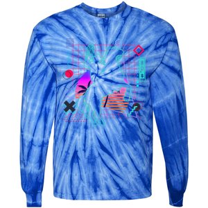 Cow Aesthetic Vaporwave 80s Style Horse Riding Lover Gift Tie-Dye Long Sleeve Shirt